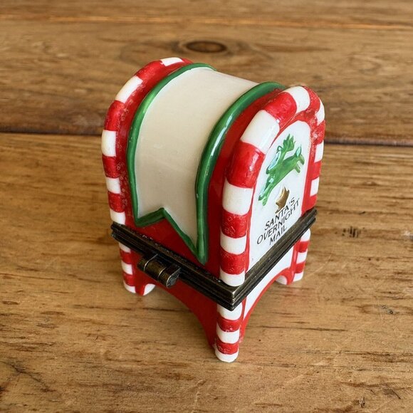 Santa's Mailbox With Letter Porcelain Hinged Box MIDWEST Deposit Wishes Here - Picture 5 of 12